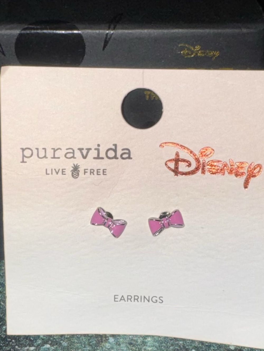 Pura Vida Disney Kids Pink Bow Stud Earrings nwt